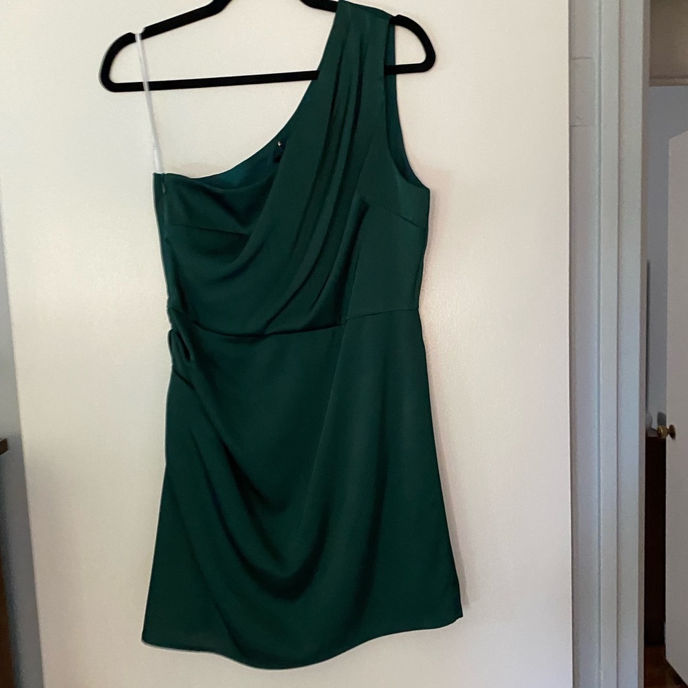 Lulu's Emerald Green Asymmetrical Sheath Dress